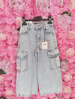Jeans cargo bimba Rabbit - DESIREEKIDS