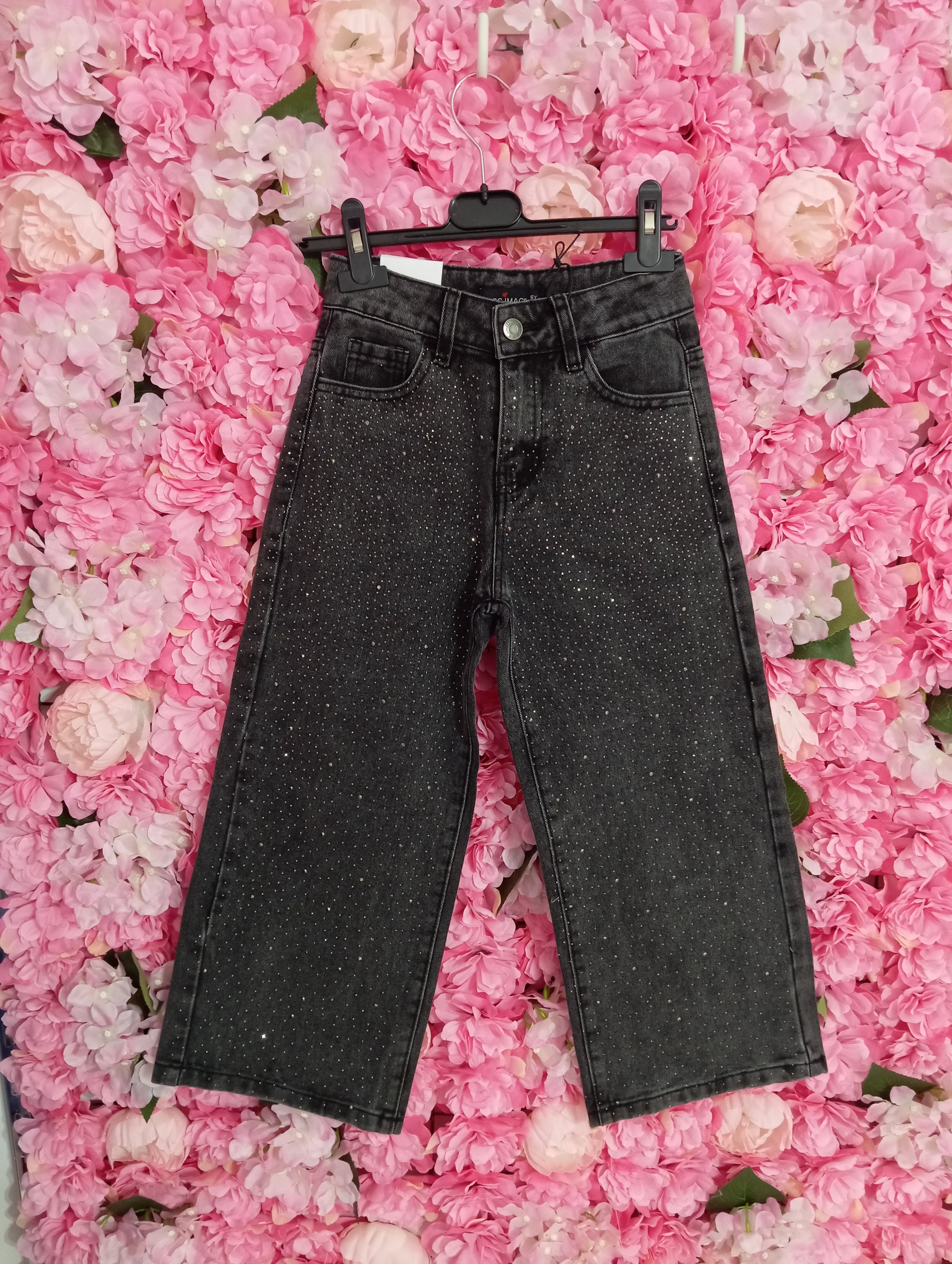 Jeans palazzo brillantinato